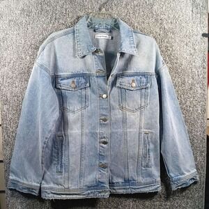 JustFab - Denim Jacket Oversized Boyfriend Fit‎ Light Wash - Womens XS